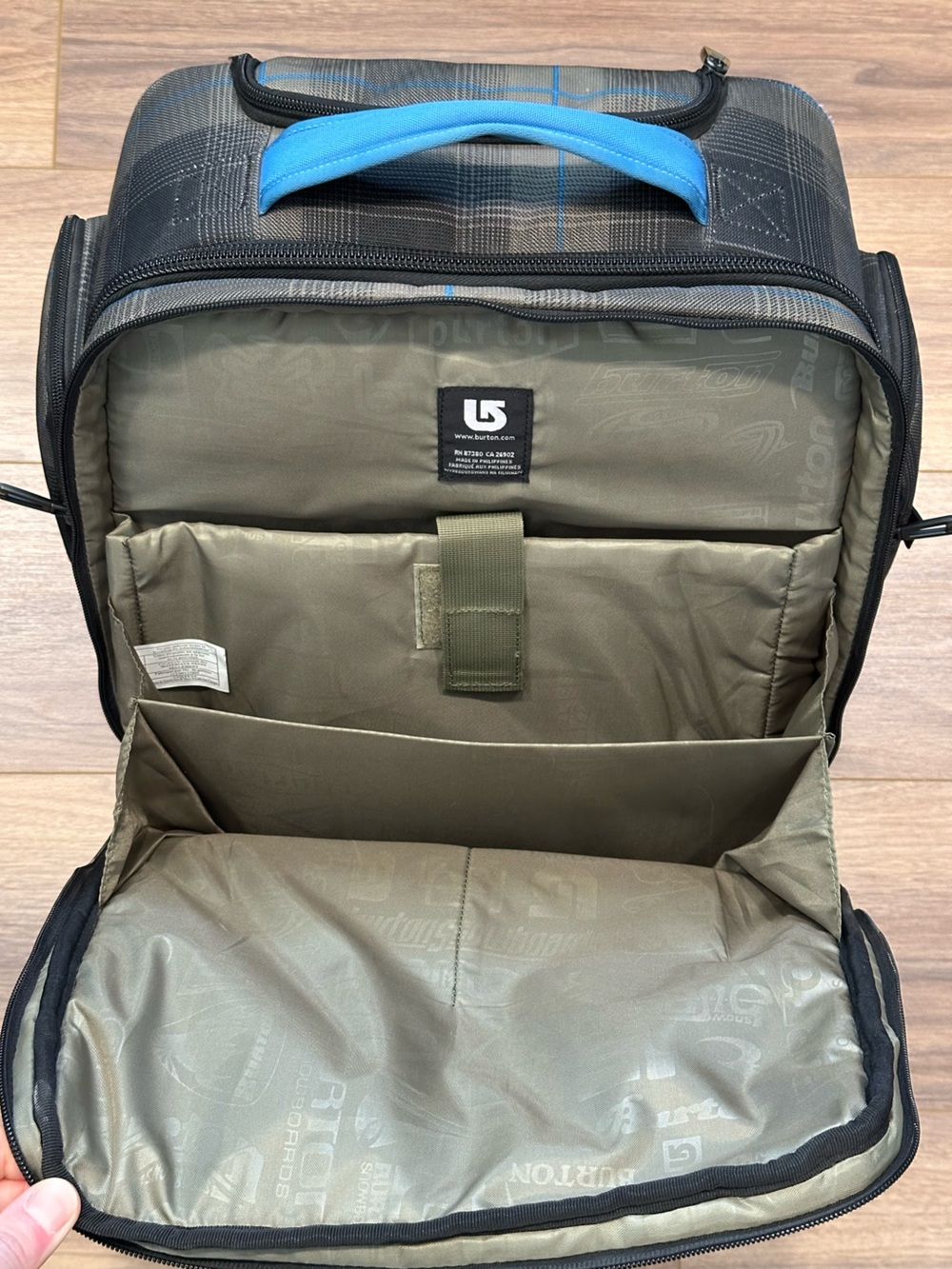 Burton Wheelie Flight Deck Carry-On Bag in Plaid - Picture 9 of 12